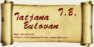 Tatjana Bulovan vizit kartica
